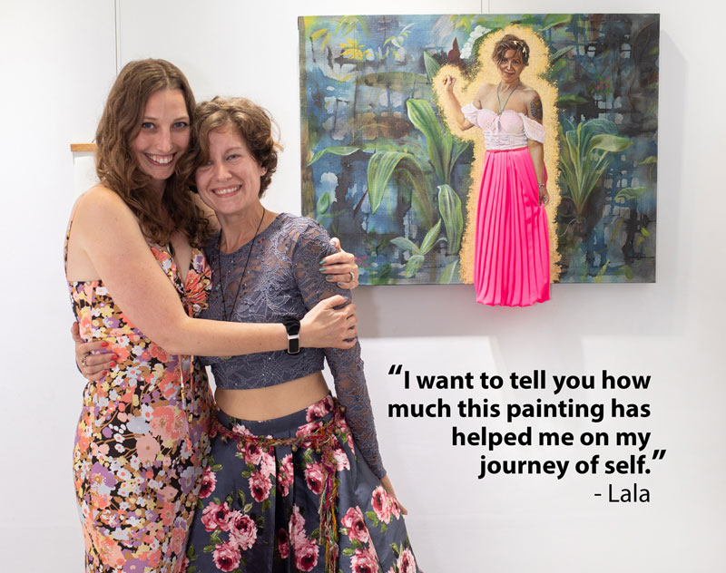 Lauren and Danielle with painting